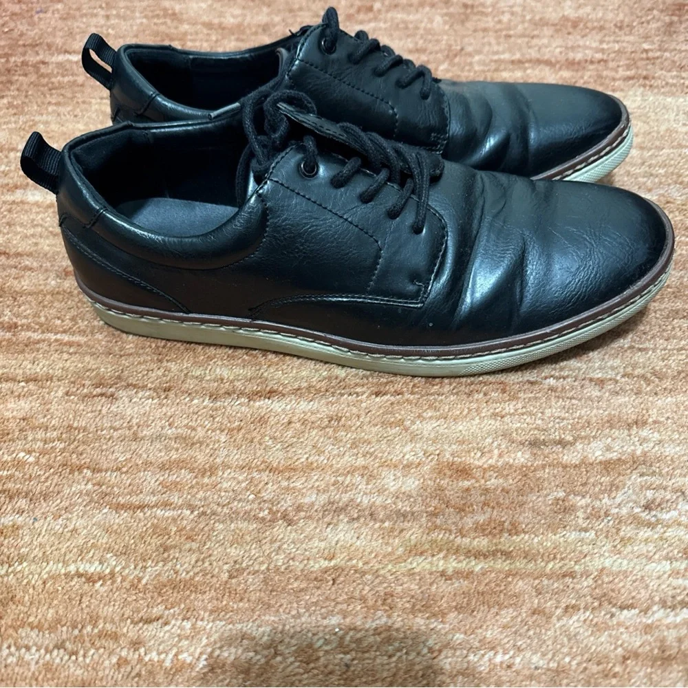 Alfani Men's Black Leather Lace-Up Sneakers 9